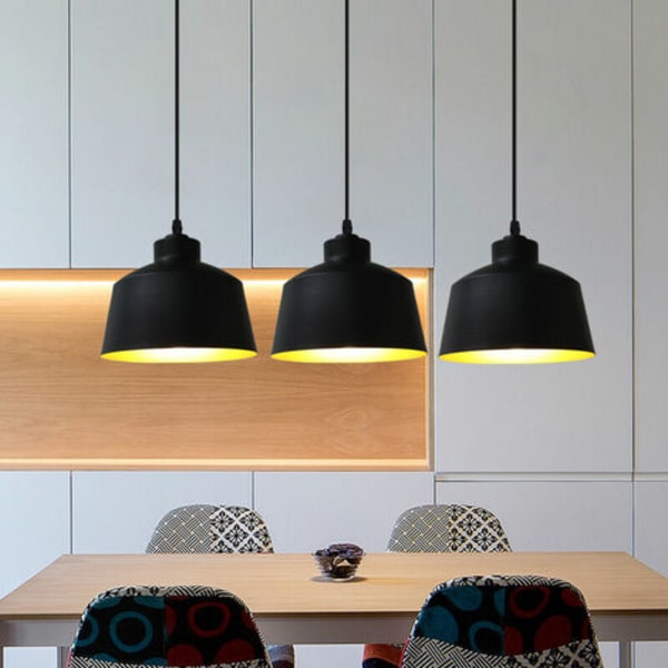 Moderne kreativ dekorasjon Pendel Lysekrone Industriell Pendel Lampe Justerbar Smijern Pendel 3 Lys - Bl