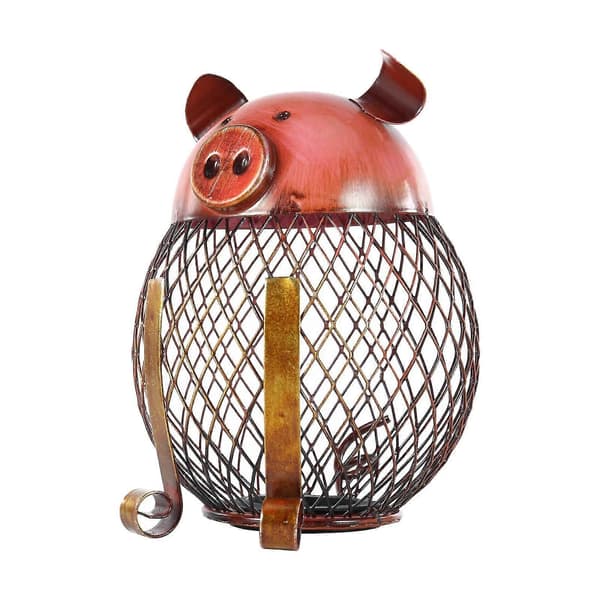 [HT]Metal Gris Spargris Netformet Spargris Skrivebordsornament til Spisebord