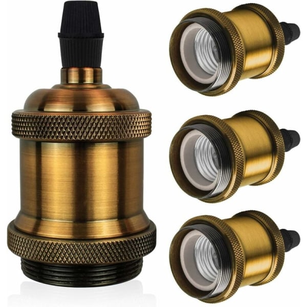 LED-belysning 4-pack E27 Vintage Glödlampa Solid Keramisk Sockel Lamphållare Retro Edison Skruv Glödlampa Adapter Sockel