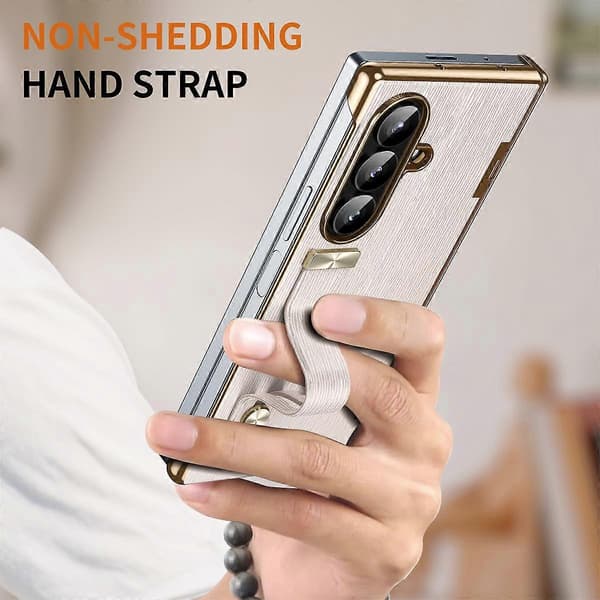Infällbart handledsband osynligt stativ telefonfodral Pink For Galaxy Z Fold8 Ultra 5G