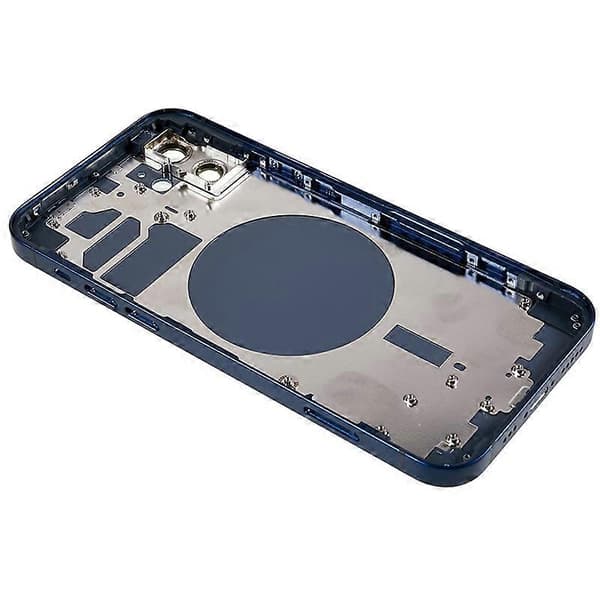 Til iPhone 12 6,1 tommer Bagbatterihus Dæksel+Midterpladeramme+Sideknapper Udskiftningsdel Multicolor Blue