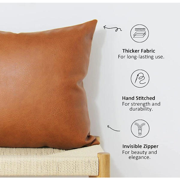 GrouopM Brunt Modernt Läder Kuddfodral För Bäddsoffa 30*50cm
