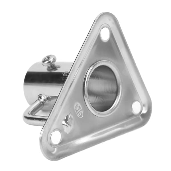 90 Grader 1 Tomme 316 Rustfritt Stål Flaggstangholder Stangsocket Trekantbase Støtte for Skip Yachter