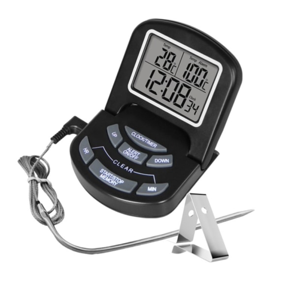 Rustfrit stål sonde digitalt madlavning termometer Alarm Timing Grill kød termometer