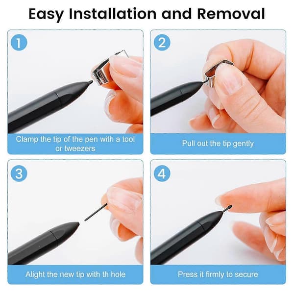 60 stk. pennespidser til Remarkable 2 Pen, bløde pennespidser erstatning til Remarkable 2 Stylus Marker Plus Pen Nibs med værktøj Black