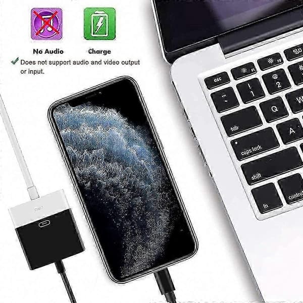 Lightning til 30-bens adapter med kabel til 13/13PM/12PM/11PM/XS/8P//iPod Sync opladningsunderstøttelse[ht] Black