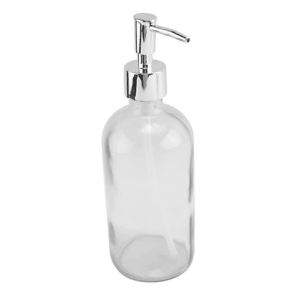 Sæbedispenser Klar Glas Sæbedispenser med Pumpe 16 Oz Genopfyldelig Flydende Håndsæbedispenser til Badeværelse Køkken Transparent color