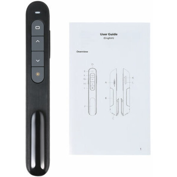 2,4 GHz trådlös Powerpoint-presentationspekare, PPT-pekare med USB -mottagare, 100 meter fjärrkontroll kompatibel med
