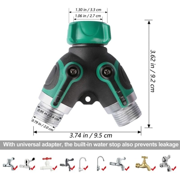 Zinklegering 3/4" Y-gevind fitting, havevandingsvandafspærringsventil Vandrørfitting, European StandardGroupM