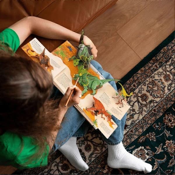 3D Encyclopedia Prehistorica Dinosaurs, Morsom Dinosaur Encyclopedia 3D Bilde Pop-Up Bok Bursdagsgave Kompatibel med Barn 1pcs