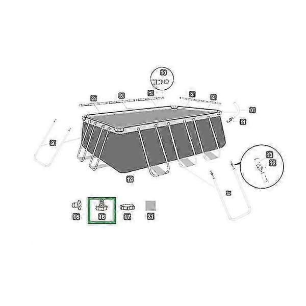 Bestway P6h1419 Slangadapter (grå 32 mm) - Kopplingsadapter för pooler —ht