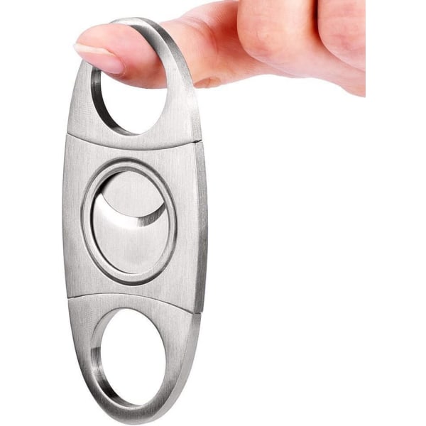 Sølv rustfrit stål cigar cutter, cigar cutter, cigar cutter, dobbelt blad saks