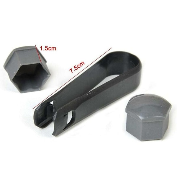 17mm svart 20st+1st svart klämma universal bildelar däck cap nav dekoration plastskal mutter cover,
