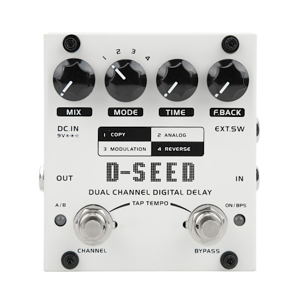 Dual Channel 4 Läges Elektrisk Gitarr Digital Delay Monoblock Effektor DC9V 75mA