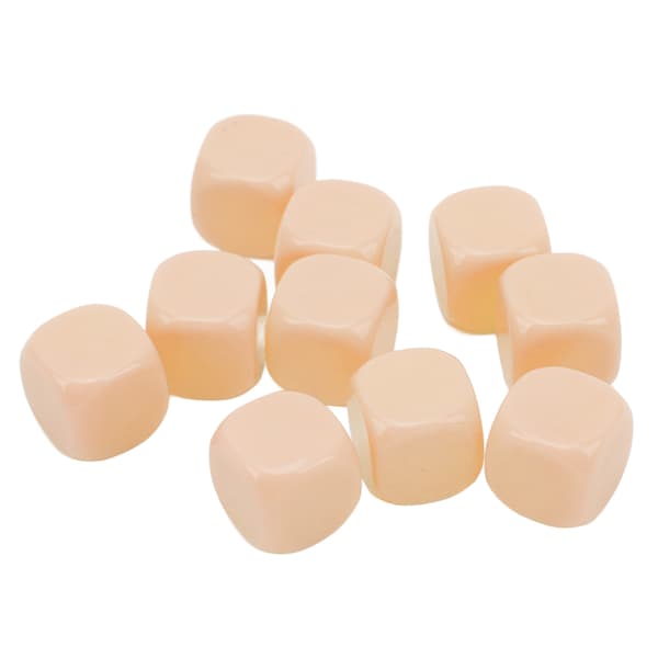 30st roliga tomma tärningar Set DIY Pussel Round Corner 6-sidiga tärningar för brädspel Math Learning Beige