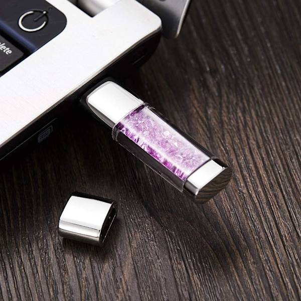 High Speed ​​​​Metal Car U Disk Crystal Lila (32GB),