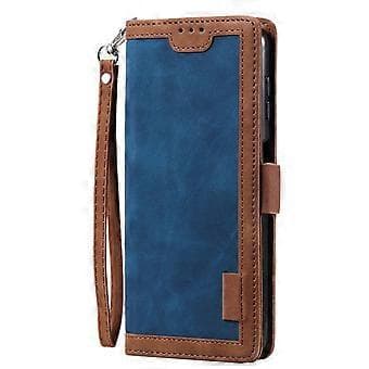 Kompatibelt Plånboksfodral för Samsung Galaxy S25+ RFID Ställ Läder Telefonskal (Blå)