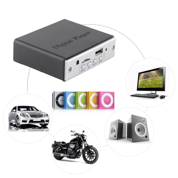Hi Fi Ljudförstärkare MP3-dekoder Spelare med Fjärrkontroll USB 2.0 Svart