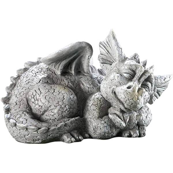 Drakträdgårdsstaty Harts Drakefigurer för heminredning Dungeons and Dragons Fantasy Art (9,06x5,12x5,51tum)