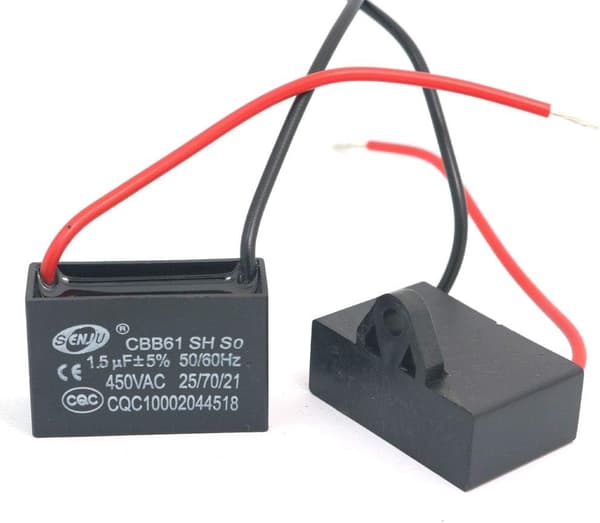 2 stk CBB61 1,5uF 450V AC 50/60Hz viftemotorkondensator