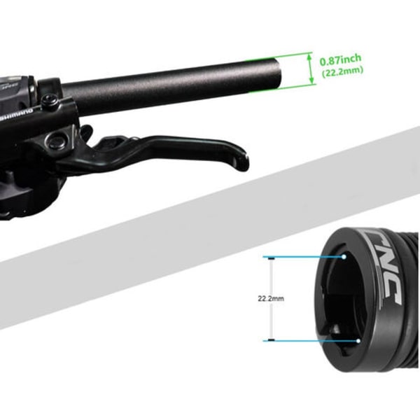 Ergonomiset pyörän ohjaustangon kahvat, kumiset TPR-polkupyörän kahvat alumiinilukolla MTB-ohjaustangon kahvat 22 mm:n pyörän ohjaustankoon
