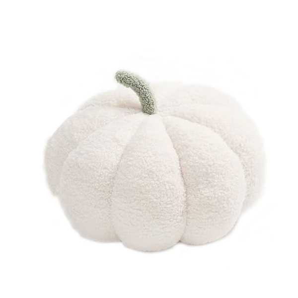 Pumpa plysch leksak Halloween dekor kudde present White 28cm