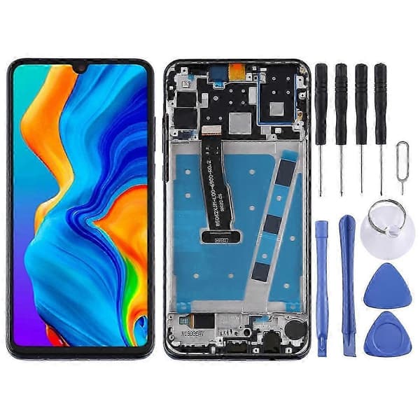 OEM LCD-skærm til Huawei P30 Lite Digitizer Komplet Samling med Ramme Black