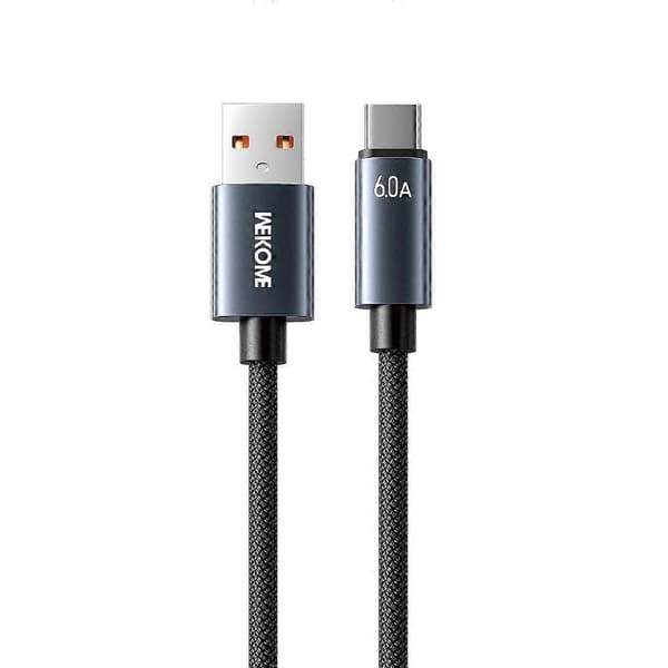 WK WDC-63a 66W USB til Type-C hurtigopladningsdatakabel, længde: 1,2m Black