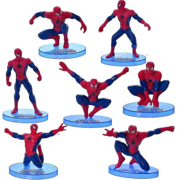 7 st Spiderman figurleksak Anime docka modell
