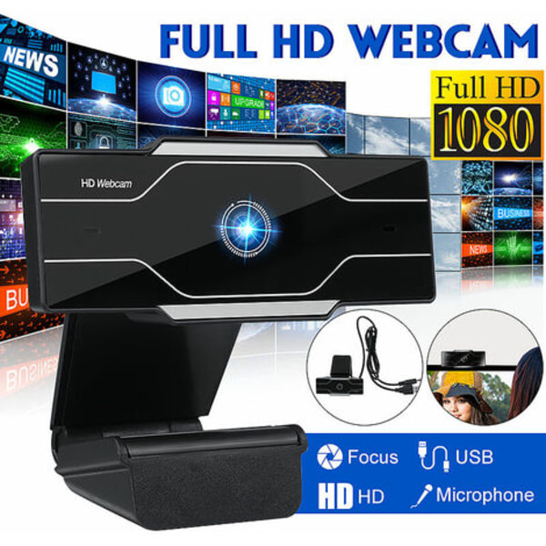 Full HD 1080P webbkamera Roterande USB -kamera Inbyggd mikrofon Videoinspelning