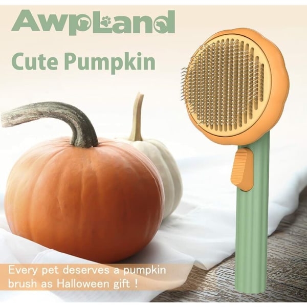 Håndtak ett-klikks hårfjerning Pumpkin Color Pet Comb Grooming Tool