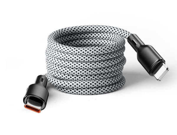 MagnoLoop – Smart Magnetisk Opladningskabel Hvid USB-C - Lightning Hvid White USB-C - Lightning