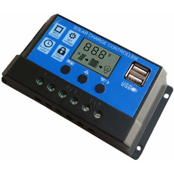 Solar Panel Controller 100A Solar Recharge Controller LCD Display Skærm Gadelampe Ladesystem Controller PWM Rech