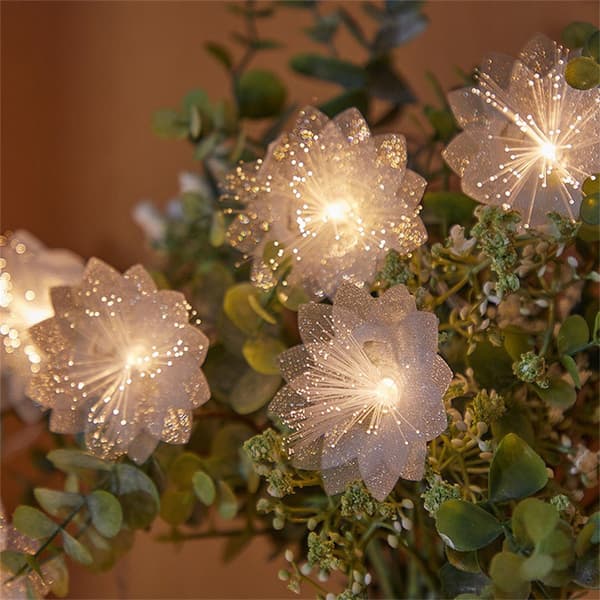 Halloween Kunstig Blomst LED Dekorativt Lys, Hvit[ht]