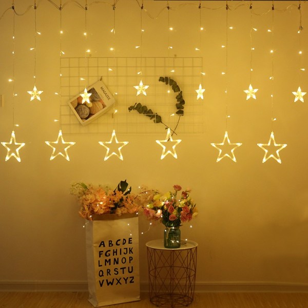 Koristevalot LED-sisustus Juhlava Pentagram Star String Lights (väri)