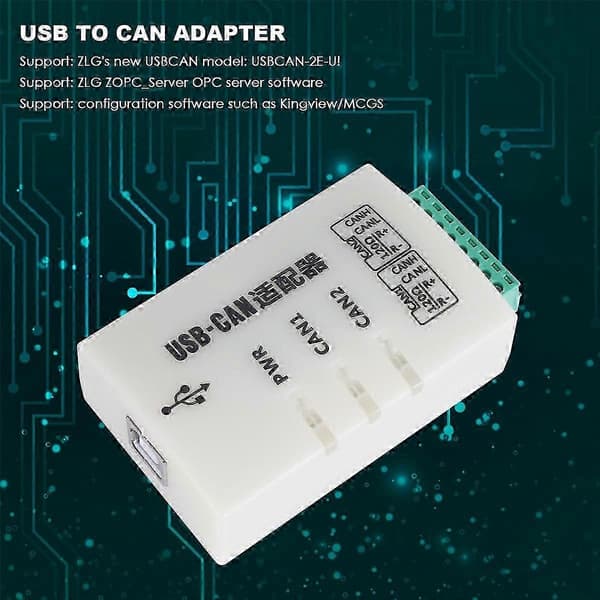 CAN Bus Analyzer CANOpenJ1939 USBCAN-2A USB til CAN-adapter Dobbelt sti kompatibel ZLG[ht] White
