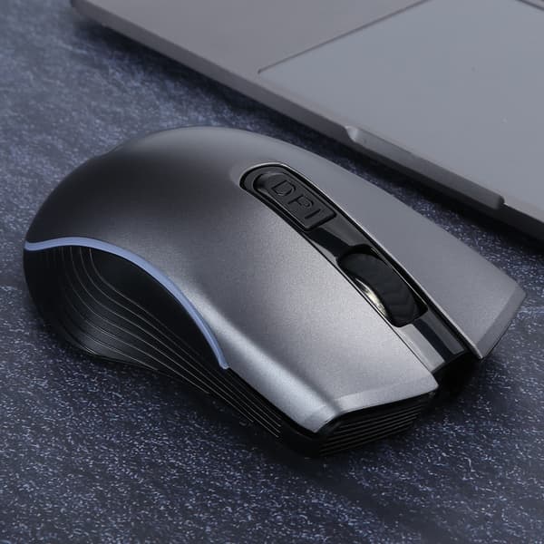 Trådløs mus til Bluetooth Genopladelig DualMode Computer Lydløs Spil Kontor Universal (Space Gray (Dual Mode) 2.4G+for Bluetooth )