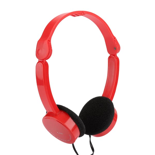 Sammenfoldeligt kablet stereoheadset Børnehovedtelefon med mikrofon til smartphone-tablet Rød