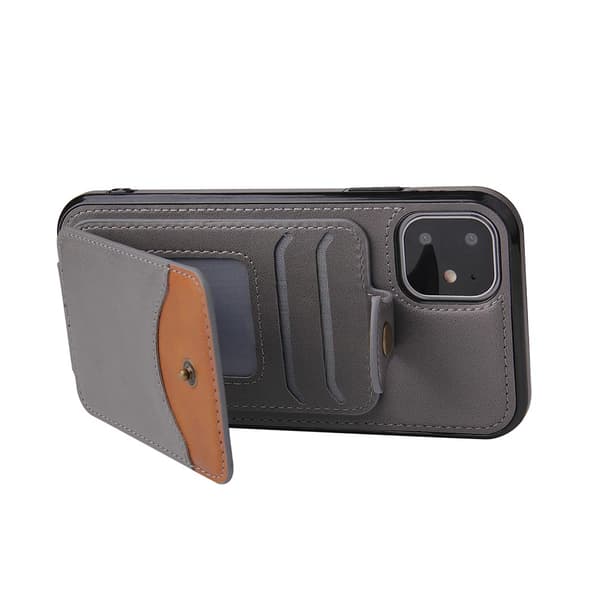 [HT]iPhone 14 - Cover med kortholder Grå