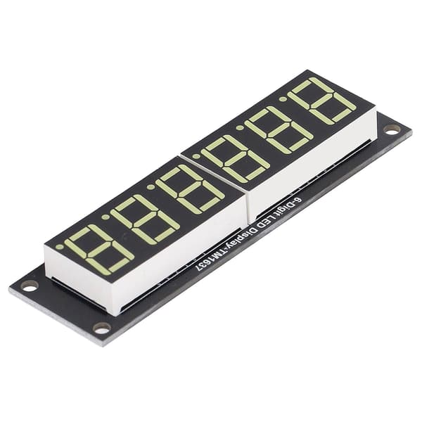 LED-display digitalt rör 6-siffrigt 7-segments decimal vitt ljus digital displaymodul