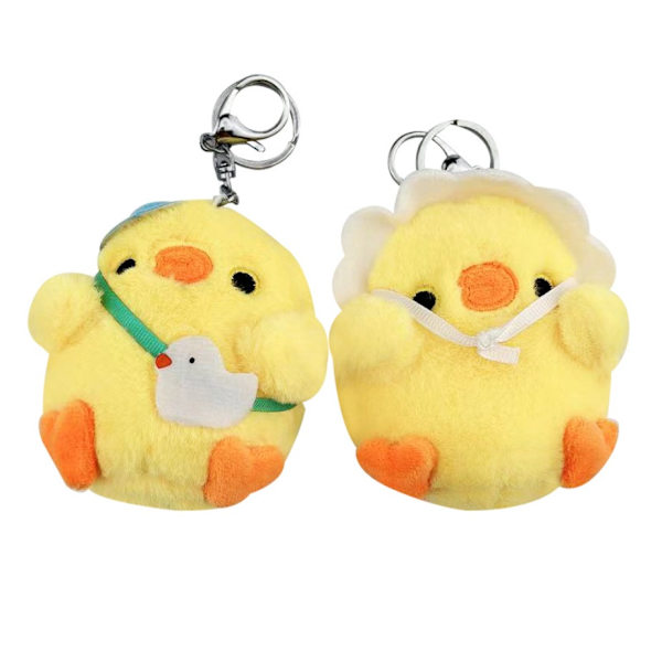 Søt Chick Plush Bag Charm nøkkelring A+B