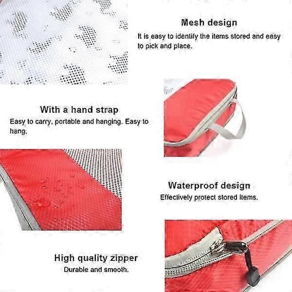 Resväska Organiseringsset - Packkuber för resväska / Sa Grå Grön