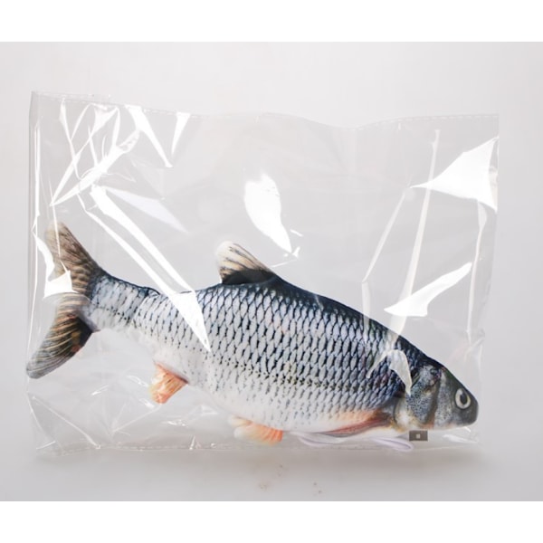Morsom elektrisk fisk katt fisk usb-lading kjæledyr leketøy sving hale fisk hoppende fisk plysj katt leke simulering fisk (3 crucian),