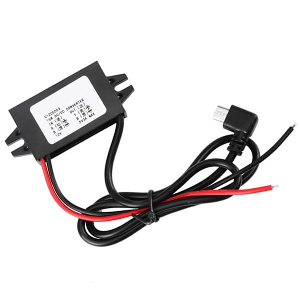 12V til 5V 3A Micro USB billader