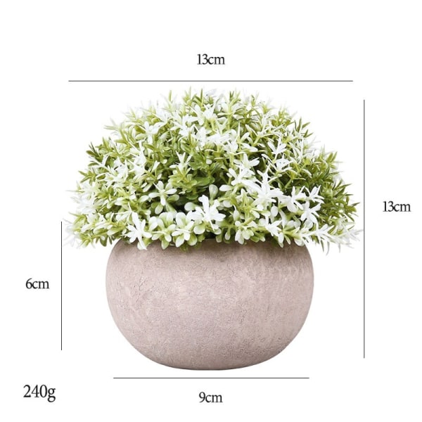 Simulerte grønne planter Nordisk stil hjemmekontordekorasjon pottegrønne planter (hvit baby tårer potteplanter)
