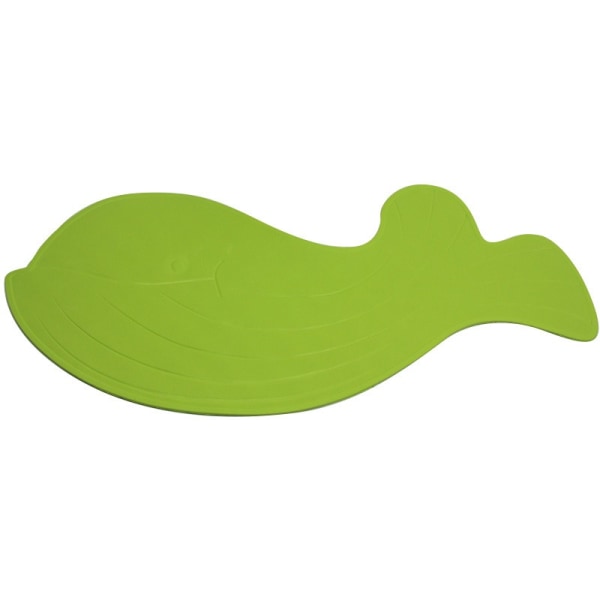 Gulvmatte for barn tegneserie hval anti-skli gummi baderomsmatte sugekopp fotmatte (grønn 35*75cm)