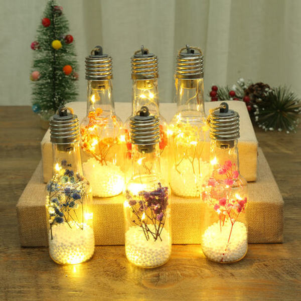 14 pakke klare LED julekuler hengende ornament for juletre, bursdag, bryllupsfest