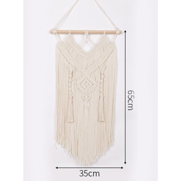 Macrame Vägghängande Chic Drivved Vävd Gobeläng Väggdekor Sovrum Indie Lägenhet Sovrumspresenter Balkongdekoration，