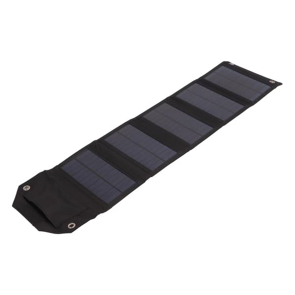 21W Solcellelader 5V 3A Max Bærbar Foldbar Solpanellader til Camping IP67 Vandafvisende ETFE Strøm Nødpanel SPB5Z B Sort