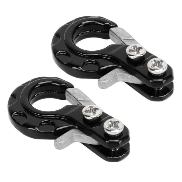 2 STK Spil Trailer Krog Aluminiumlegering Racing Trækline Krog til 1 10 RC Rock Crawler Sort